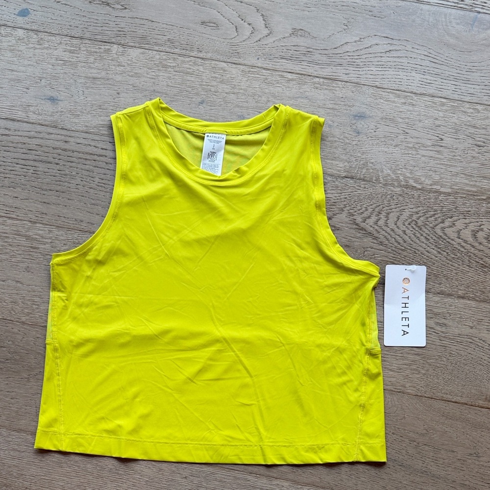 NWT Athleta 'Ultimate Muscle' Crop Mesh Tank Top 'Dark Fiber Optic' (Small) $49